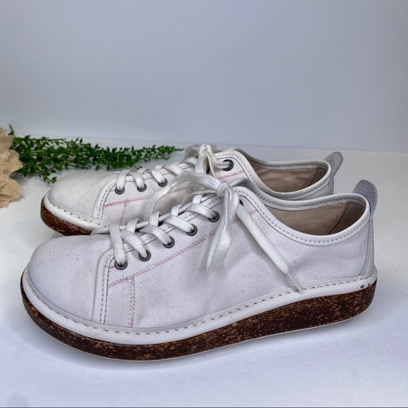 Birkenstock Santa Cruz White Canvas Round Toe Oxford Sneakers Size 37 Narrow - Picture 5 of 11